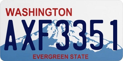 WA license plate AXF3351