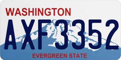 WA license plate AXF3352
