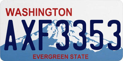 WA license plate AXF3353