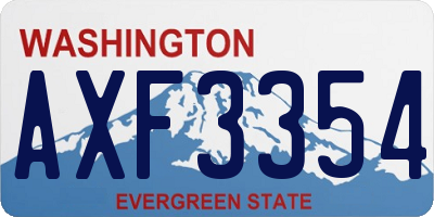 WA license plate AXF3354