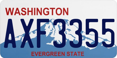 WA license plate AXF3355