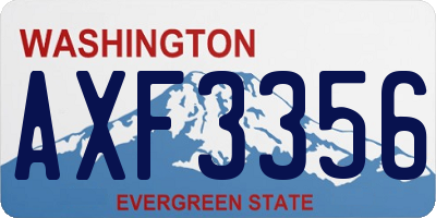WA license plate AXF3356