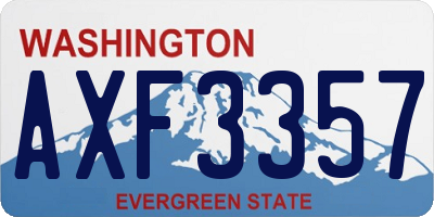 WA license plate AXF3357