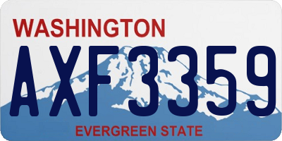 WA license plate AXF3359