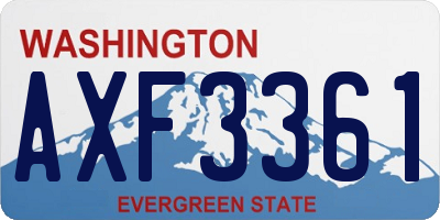 WA license plate AXF3361