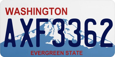 WA license plate AXF3362