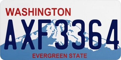 WA license plate AXF3364