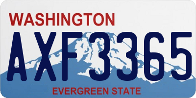 WA license plate AXF3365
