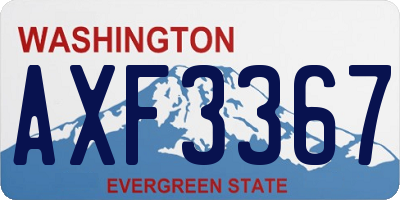 WA license plate AXF3367