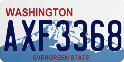 WA license plate AXF3368