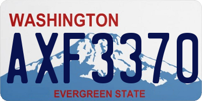 WA license plate AXF3370