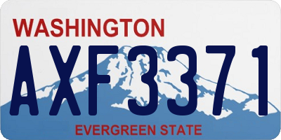 WA license plate AXF3371