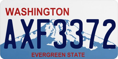 WA license plate AXF3372