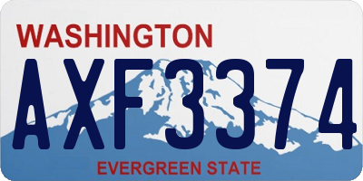 WA license plate AXF3374