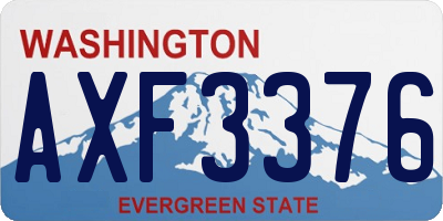 WA license plate AXF3376