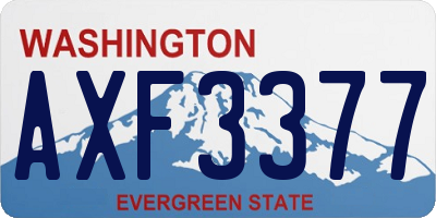 WA license plate AXF3377