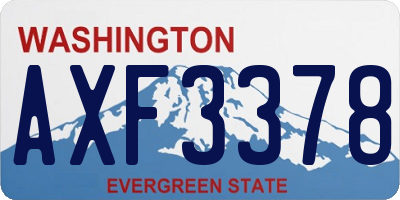 WA license plate AXF3378
