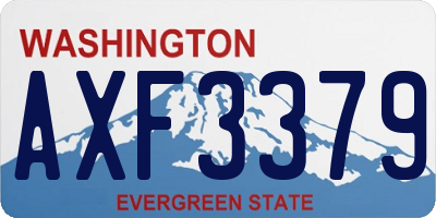WA license plate AXF3379