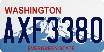 WA license plate AXF3380