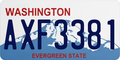 WA license plate AXF3381