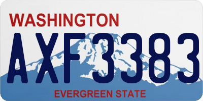 WA license plate AXF3383