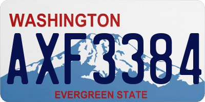WA license plate AXF3384