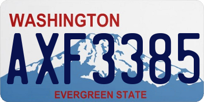 WA license plate AXF3385