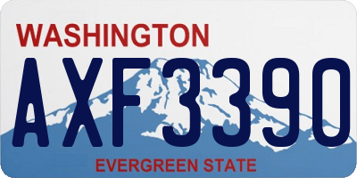 WA license plate AXF3390