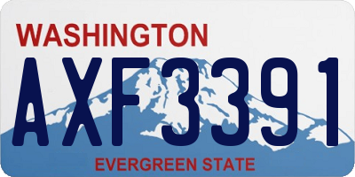 WA license plate AXF3391