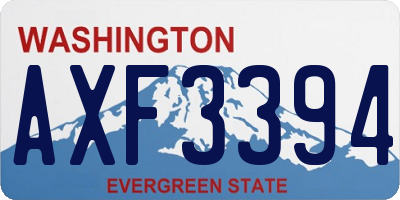 WA license plate AXF3394