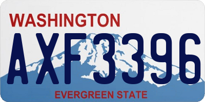WA license plate AXF3396