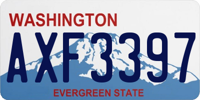 WA license plate AXF3397