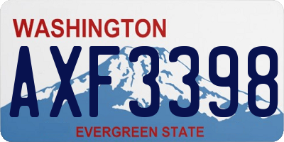 WA license plate AXF3398