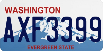 WA license plate AXF3399