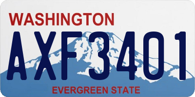 WA license plate AXF3401