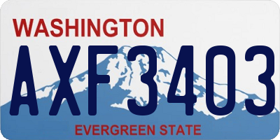 WA license plate AXF3403