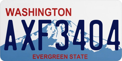 WA license plate AXF3404
