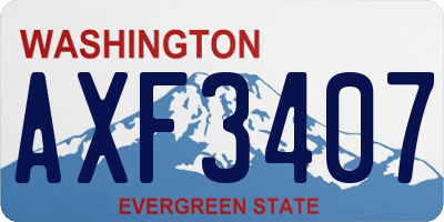 WA license plate AXF3407