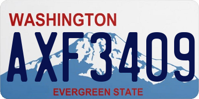 WA license plate AXF3409