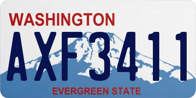 WA license plate AXF3411