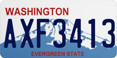 WA license plate AXF3413