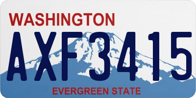WA license plate AXF3415