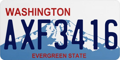 WA license plate AXF3416
