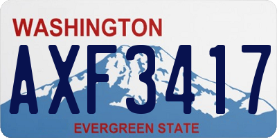 WA license plate AXF3417