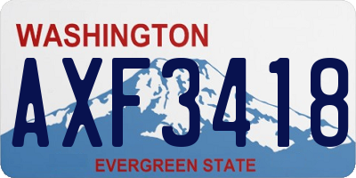 WA license plate AXF3418