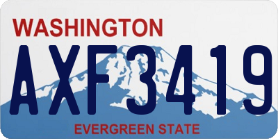 WA license plate AXF3419