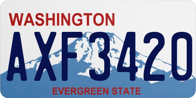 WA license plate AXF3420