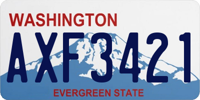 WA license plate AXF3421