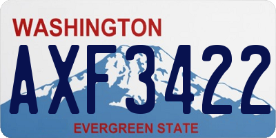 WA license plate AXF3422