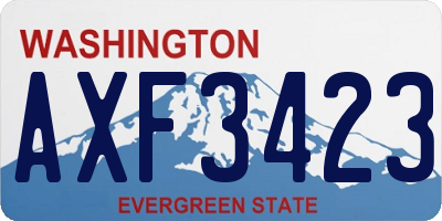 WA license plate AXF3423